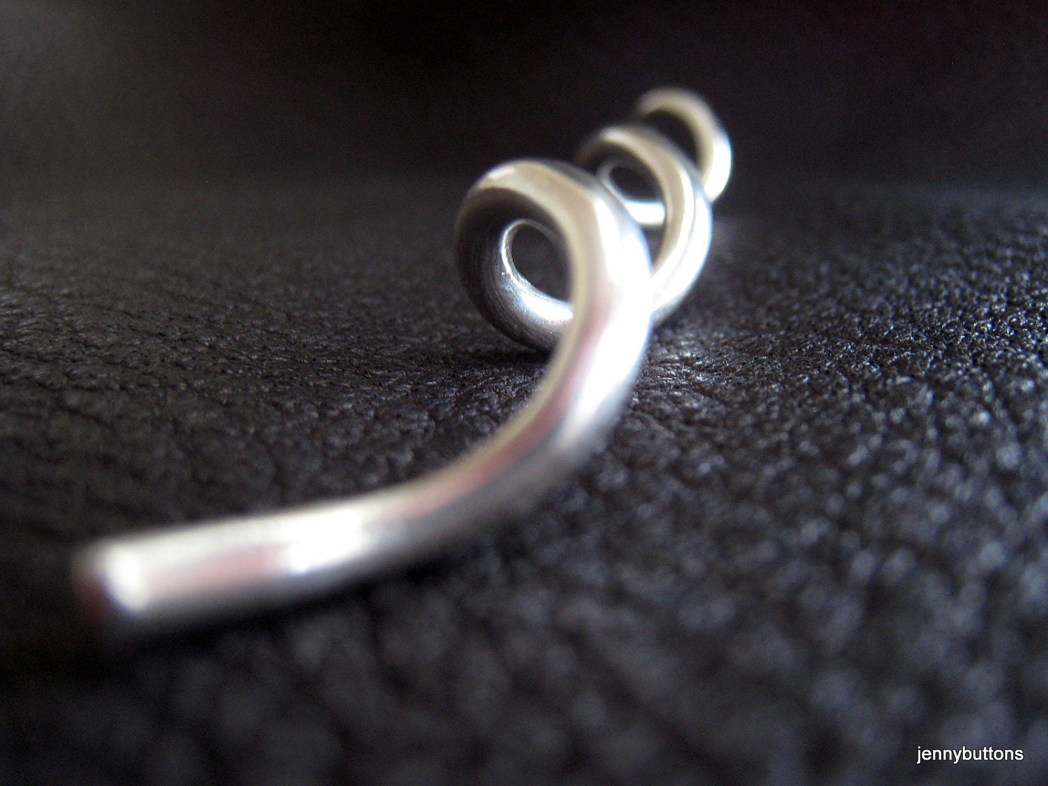 Watson Helical Spiral Shawl Pin Shawl Screw  Hair Pin in Sterling Silver