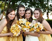 Custom Wedding Wildflower Felt Bouquet - Alternative Wedding Flowers - Yellow Bouquet -