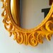Fairy Princess Mirror - Ornate Vintage Frame in Marigold Yellow - 13 by 10 inches