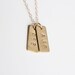 Hand Stamped Necklace - Tiny Initial Tags - Rectangle - As Seen In Flutter Mag