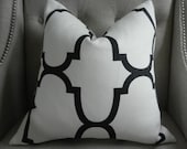 Decorative Designer Pillow Cover - 18X18 - Windsor Smith for Kravet  - Riad print  in Jet - Pattern on the front