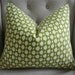 Decorative Designer pillow cover in Celerie Kemble Betwixt in grass/ivory  - 16"X20" - Pattern on the front
