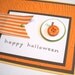 Halloween Card - Button Pumpkin Spider Web Embossed