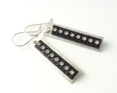 Strass Crystal Leather Metal Work Earrings
