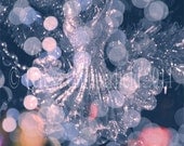 Sparkling Shimmering Silver Party Dress - with Bokeh - 8 x 8 - Digital Fine Art Photo Print - Fun Home Decor