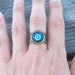 Fortune Teller Eye - Gypsy - Bronze Lace Band Adjustable Ring