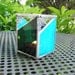 Turquoise and Dark Olive Candle Holder