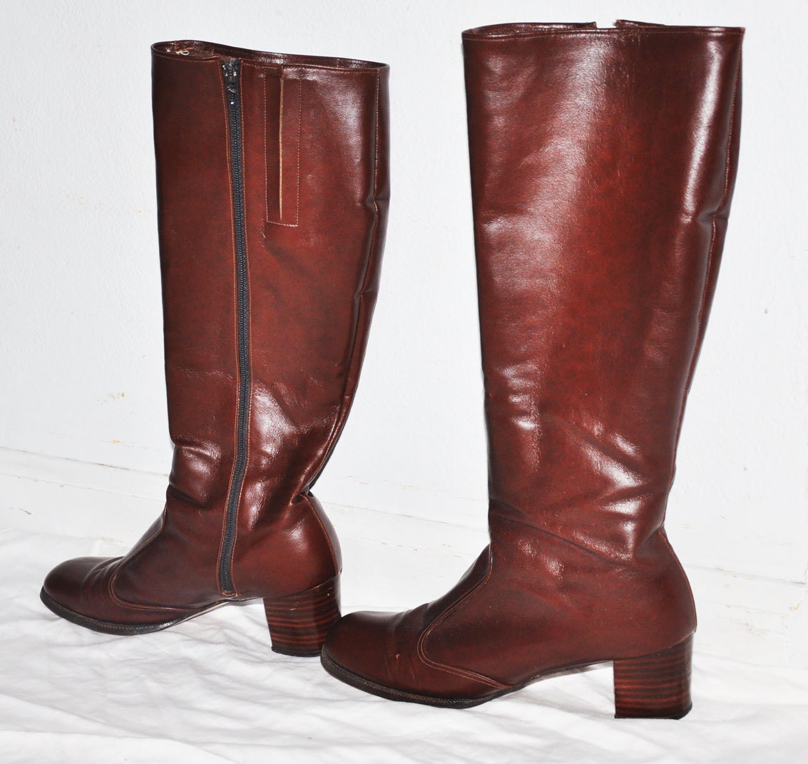 Great Brown 1960s GoGo Shoe Boots
