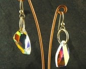Swarovski Elements Dichroic & Sterling Dangle Earrings