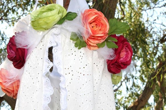 Newborn Photography Canopy - White Eyelet With Floral Rim Il_570xn