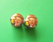Willy Wonka picture plugs gauges embedded resin filled - Made to Order 4, 2, 0, 00, 7/16, 1/2