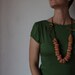 OOAK Tribal statement bohemian terracotta handmade art necklace - made to order