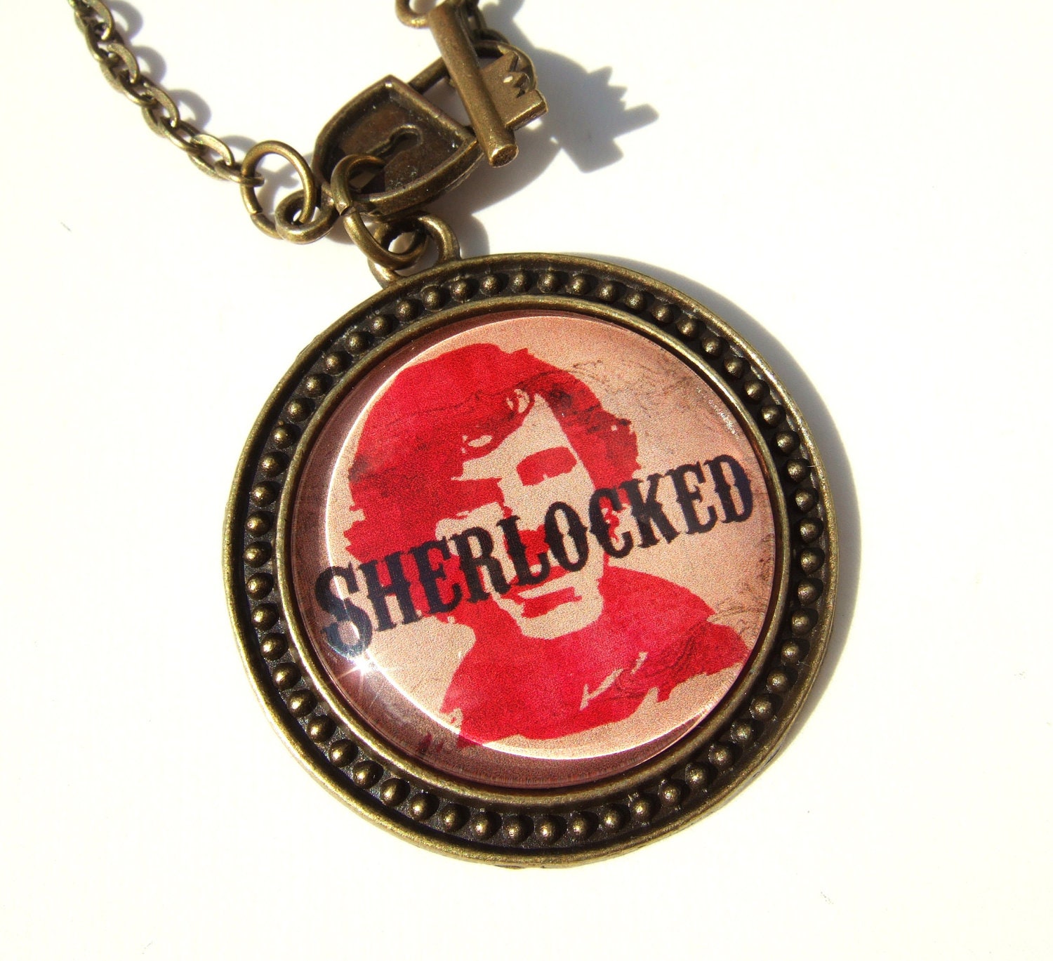 Sherlocked Necklace UK Sherlock Necklace Sherlock Holmes Necklace Cameo Necklace Sherlock Jewellery UK