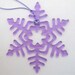 Fused Glass Snowflake Ornament Suncatcher - Lavender - One Of A Kind - Large