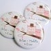 Owl Wedding Favors - 50 Personalized Button Magnets - 2.25 Inch Custom Magnets