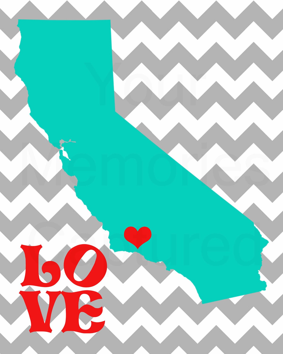 California Love Pop Art Printable - 5x7 or 8x10