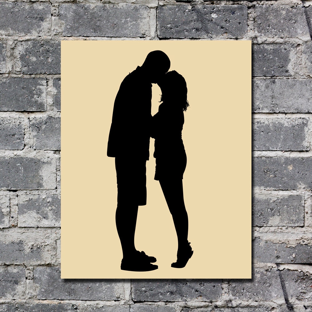 Custom Wedding Silhouette Couple from your photo Bride and Groom Printable 8x10 Choose your color Wedding Gifts Reception Decor