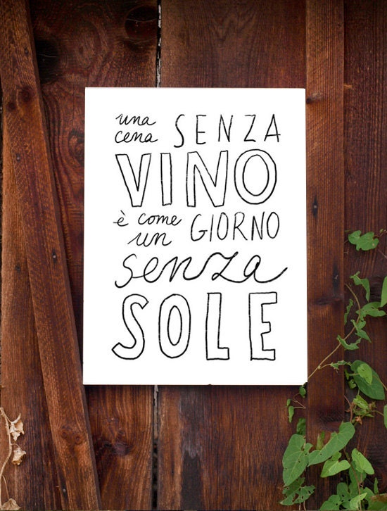 Typography Print VINO - high quality fine art print - 11"x15 - archival fine art giclée print