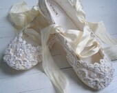 Champagne Wedding Ballet Shoes, Bridal flats, Bobka Shoes by Bobka Baby