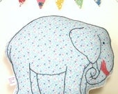 Embroidered Elephant Nursery Pillow