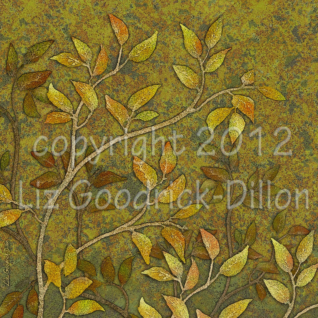 Textured Leaves LGD271 12x12 Print
