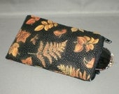 Eyeglass or Sunglasses Case - Padded Zippered Pouch - iPhone - iPod - Autumn Leaves - Orange, Gold, Brown, Red