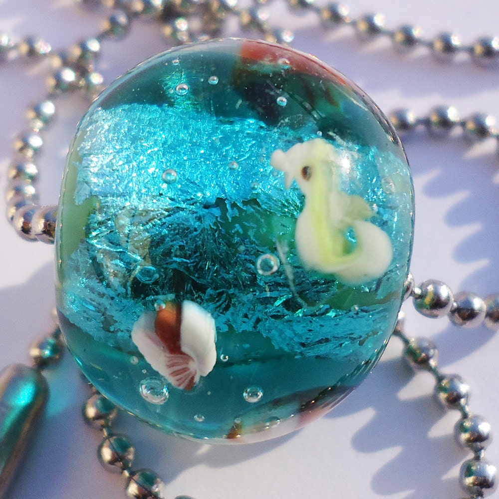 Seahorse handmade murrini, lampwork supplies, CoE 104