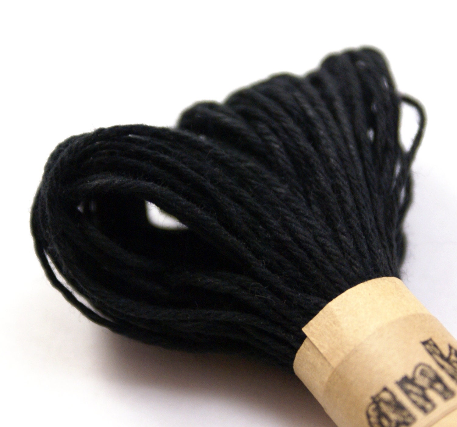Free Shipping - 15 Yards of SOLID colored MIDNIGHT BLACK Bakers Twine String - for crafting, gift wrapping, packaging