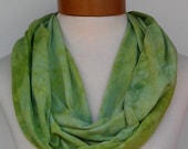 Infinity Scarf Hand Dyed in Apple Green 180