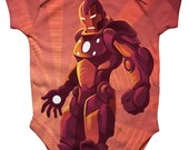 Comic Superhero Onesie, Repulsor Blast Iron Man - Geeky baby onesie