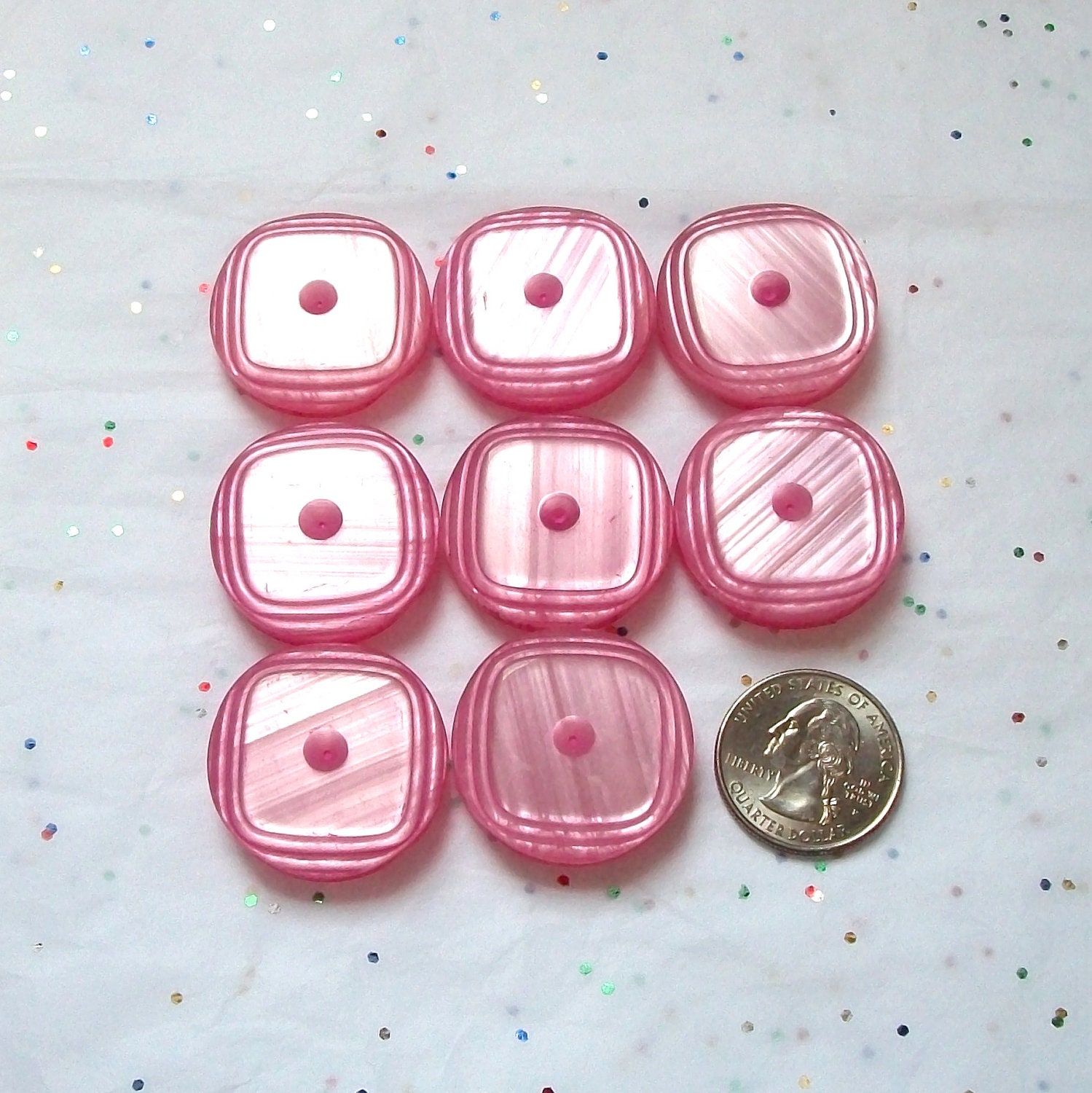 9 BIG BUTTONS -Pink Buttons (A5)