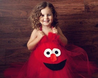 Elmo Inspired Halloween or Birthday Tutu Dress Costume for birthday or dress up playtime LAST DAY to ORDER Oct 15th for Halloween
