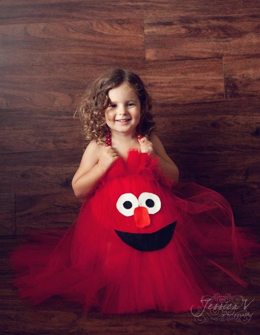 Elmo Inspired Halloween or Birthday Tutu Dress Costume for birthday or dress up playtime LAST DAY to ORDER Oct 15th for Halloween - shoppe3130