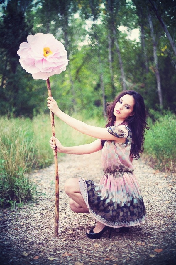 Paint Print Silk Chiffon A-Line Cotton Candy Dress in Pastel Tones