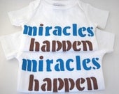 Twin Onesies Miracles Happen twin baby clothes miracle babies