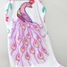 Vintage Peacock Chenille Bedspread 73 x 94