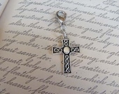 Fun, Sophisticated Small Cross Silver-tone Charm for Bookmark Keychain Necklace Bracelet by Kristin Victoria Designs