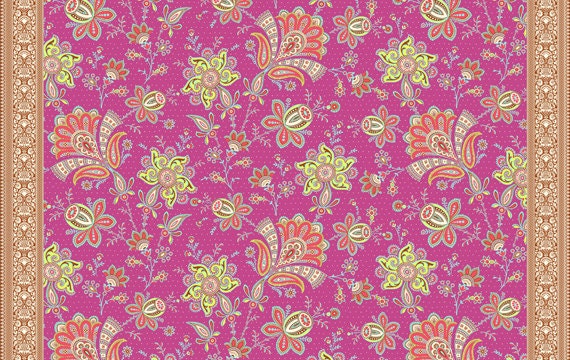 Soul Blossoms - Joy  Sari  Blooms Raspberry  by Amy Butler - Fabric -1/2 yard Cotton Quilt Fabric