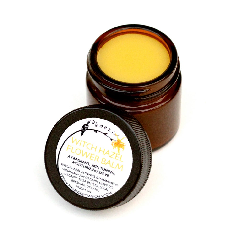 Witch Hazel Flower Balm - organic herbal moisturizer - .85 oz glass jar