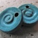 Crystal Aqua Spiral Charms - Handmade Ceramic Charms