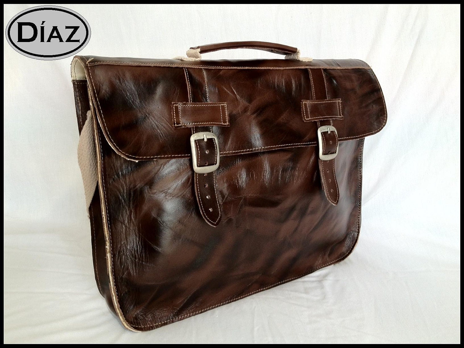 Small Leather Portfolio / Laptop Bag  in Antique Dark Brown - (13in MacBook Air / Pro) - Free Monograming  -