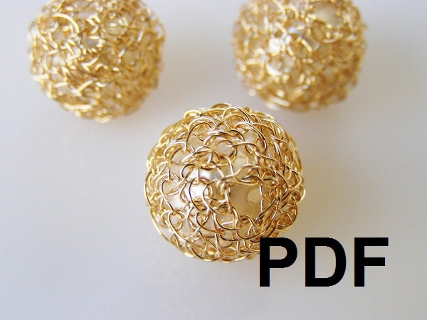 PDF Tutorial, DIY Pattern, Crochet Beads, Wire Crochet Jewelry, DIY Tutorial, Wire Beads