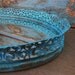 Filigree Vanity Mirror Tray Turquoise Blue Verdigris