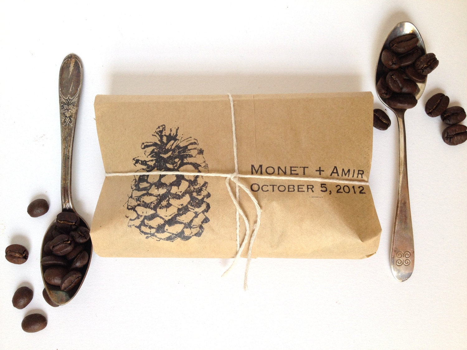 Coffee Wedding Favors. Set of 50. Unique Wedding Favors with Custom Stamp by Apropos Roasters.