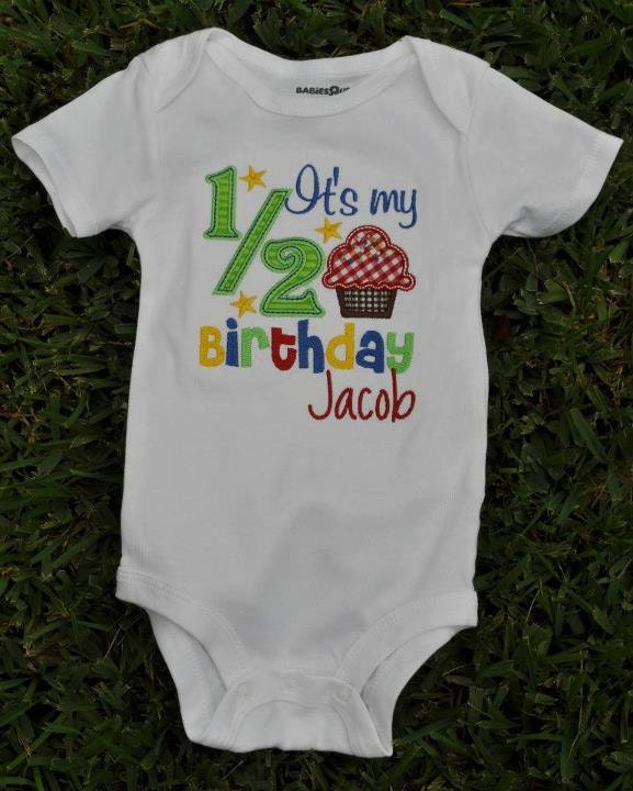 Custom Half Birthday Onsie