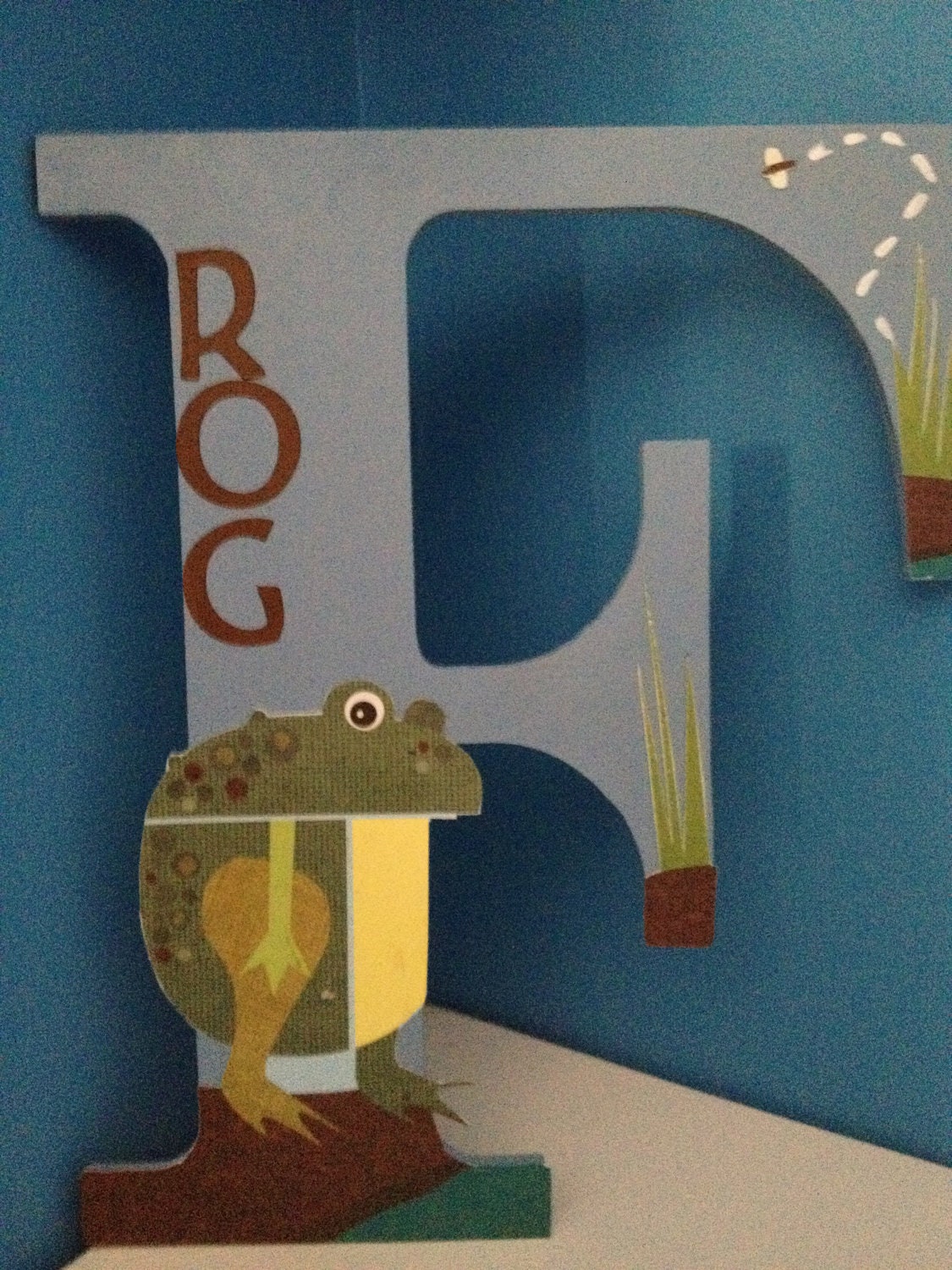Wood Wall Nursery Letter - F is for Frog - Monogram