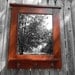 Large entry mirror with shelf and 3 brass hooks 26 high x 22 wide.. 3 inch top frame