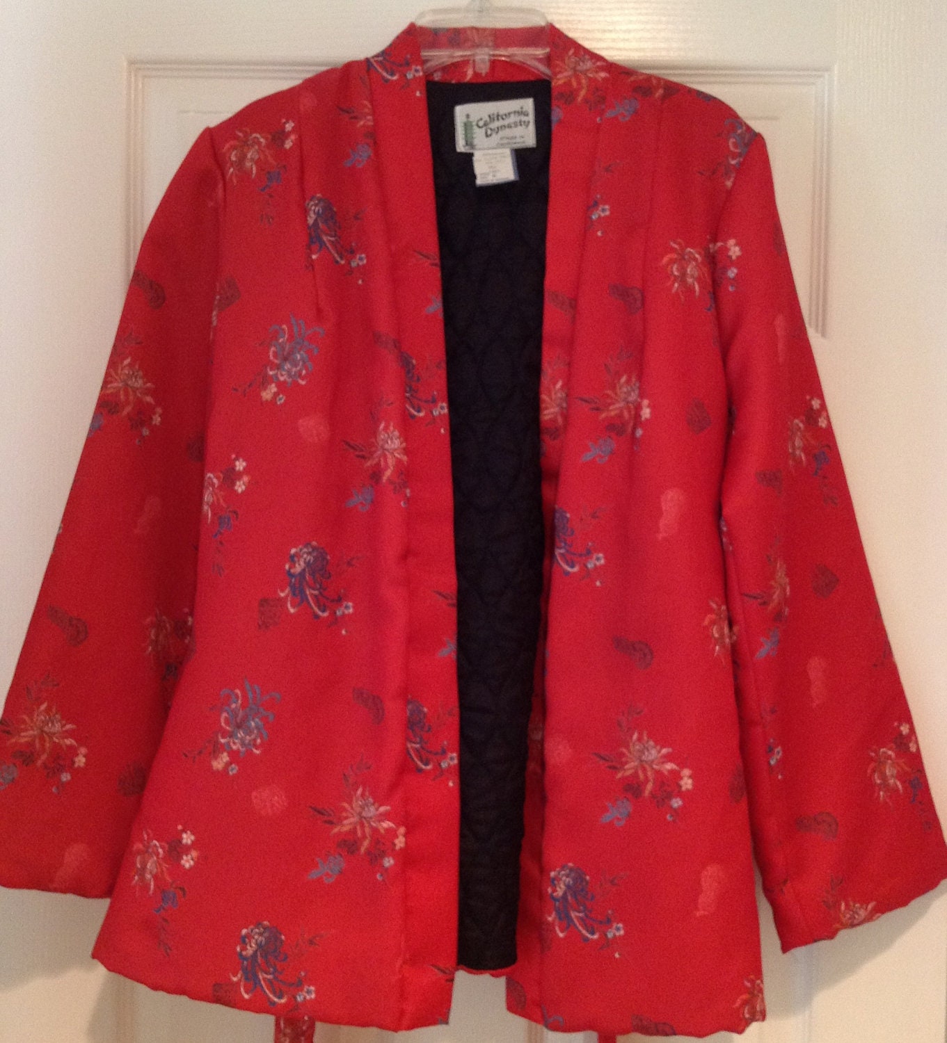 Vintage Asian Inspired Red Kimono Style Jacket