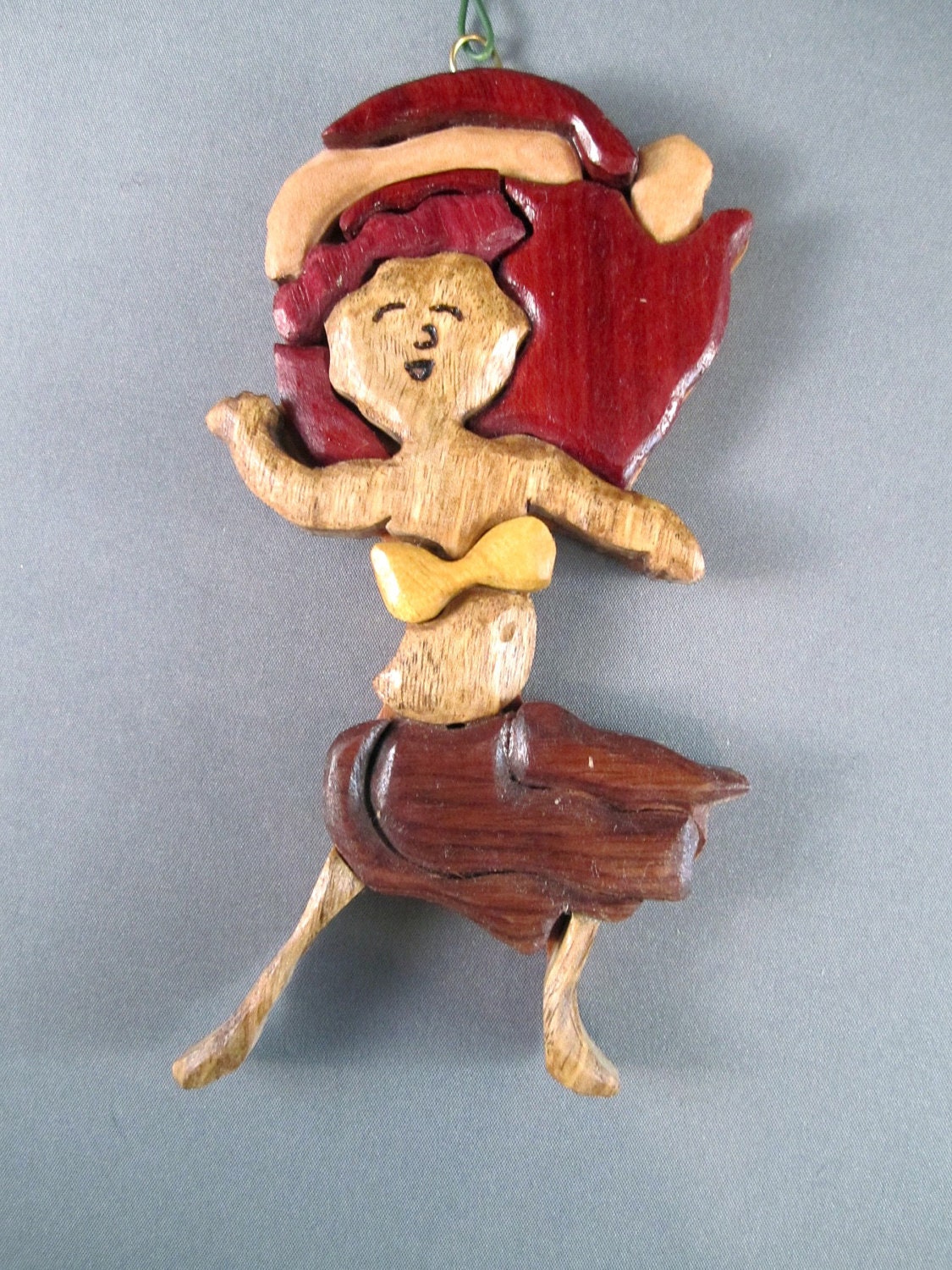 Mele Kalikimaka Hawaiian Christmas Bing Crosby hula dancer Santa hat ukulele Mahalo Lei ornament