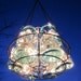 Antique Lights Mason Jar Chandelier 6 Blue QUART Ball Canning Jar Basket, Upcycled Hanging Mason Jar Lighting, Wedding Lighting Garden Party